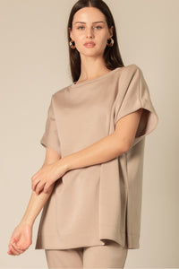 alana butter soft split hem tee