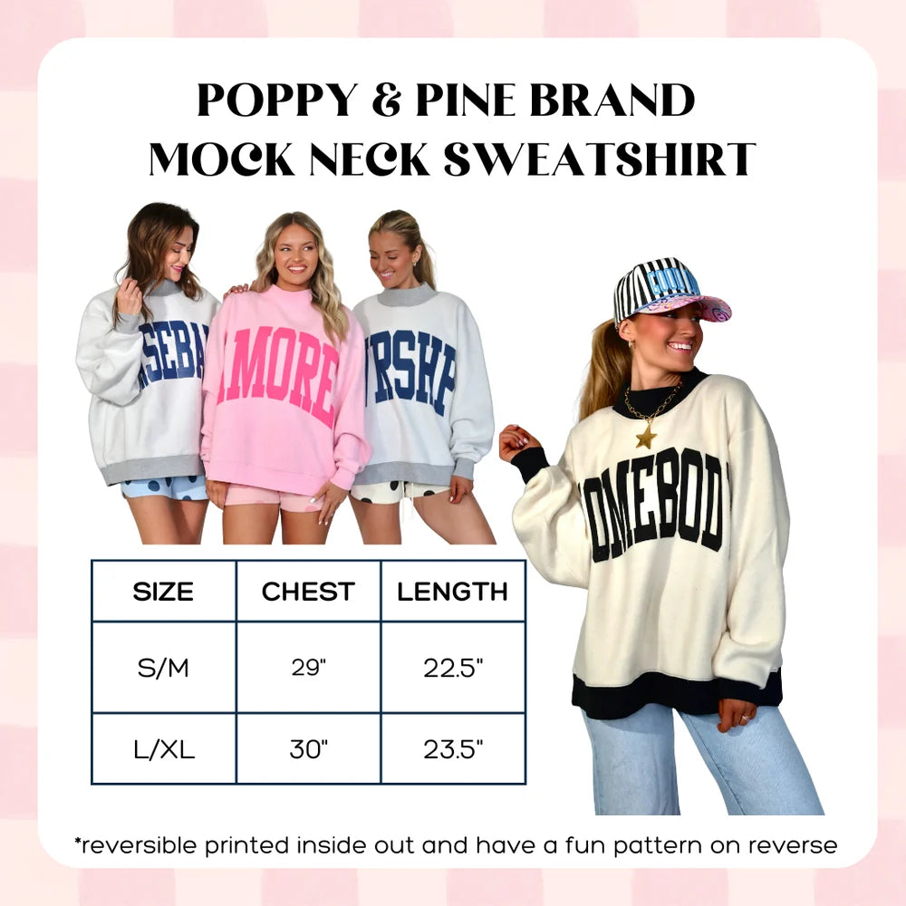 good things reversible mock neck sweatshirt