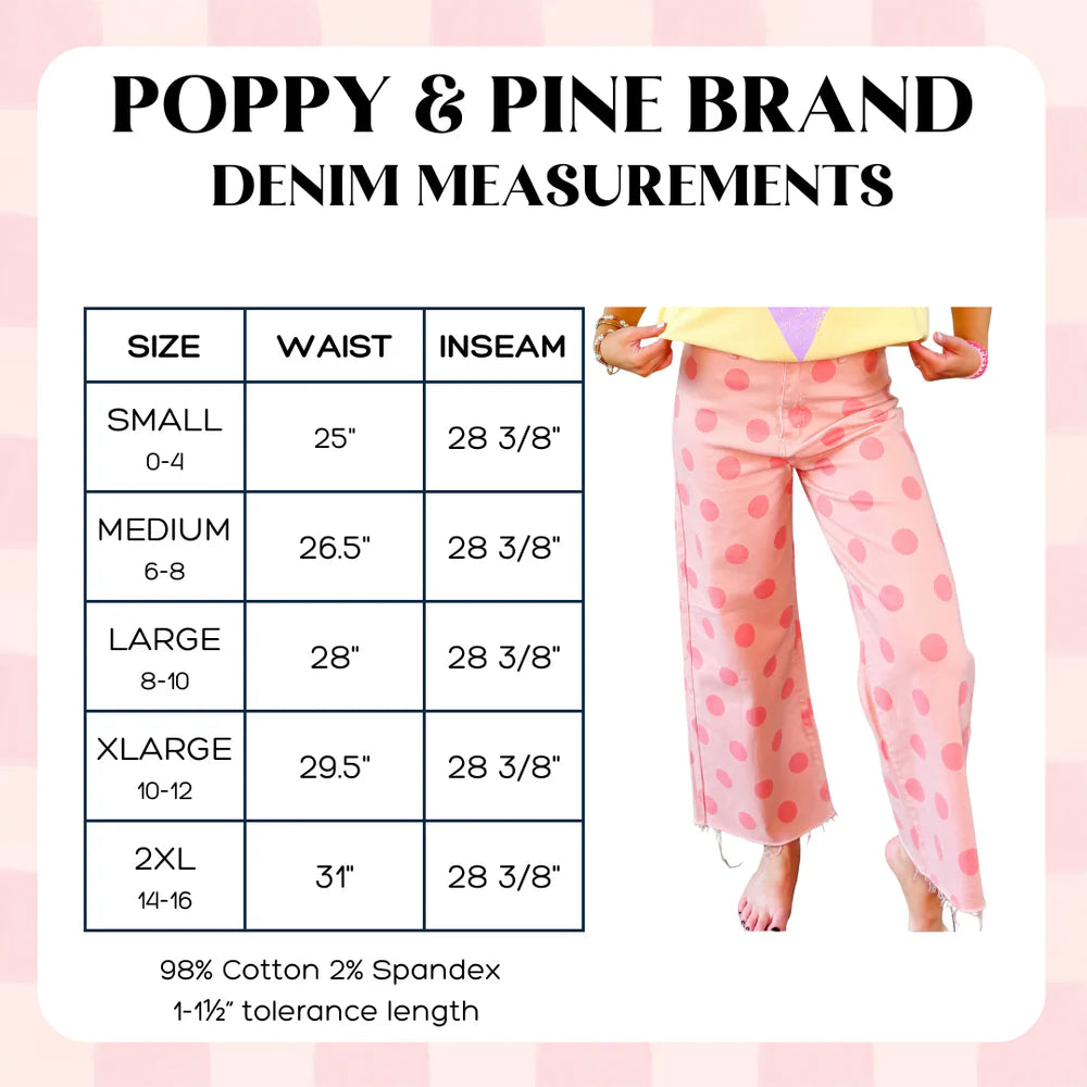 stretchy polka dot denim