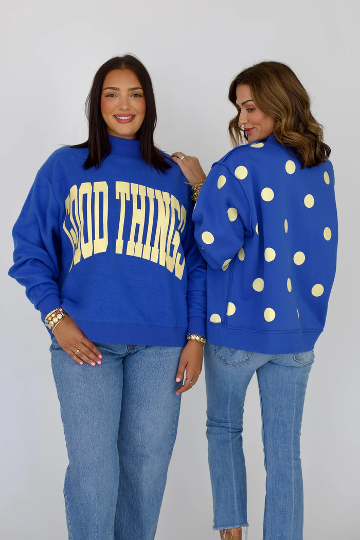 good things reversible mock neck sweatshirt
