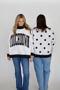 touchdown reversible mock neck sweatshirt