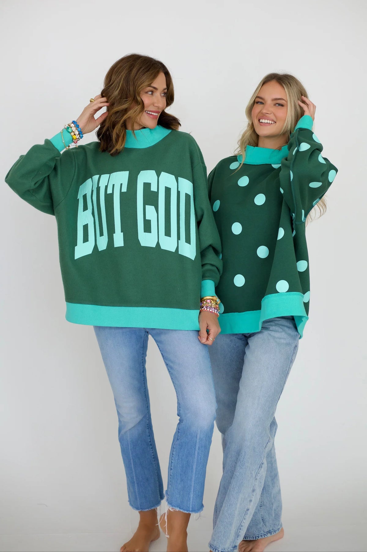 but God reversible mock neck sweatshirt