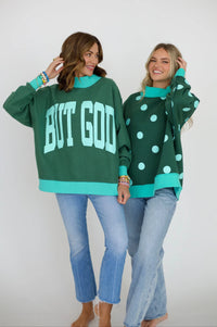 but God reversible mock neck sweatshirt
