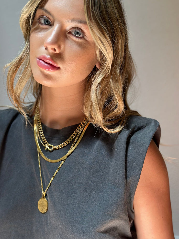 Rachel Nathan | duo shackle clasp curb necklace