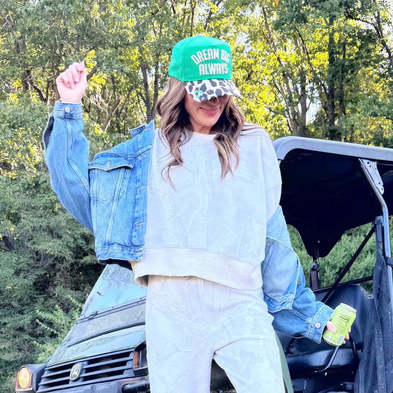 light camo crop sweatshirt