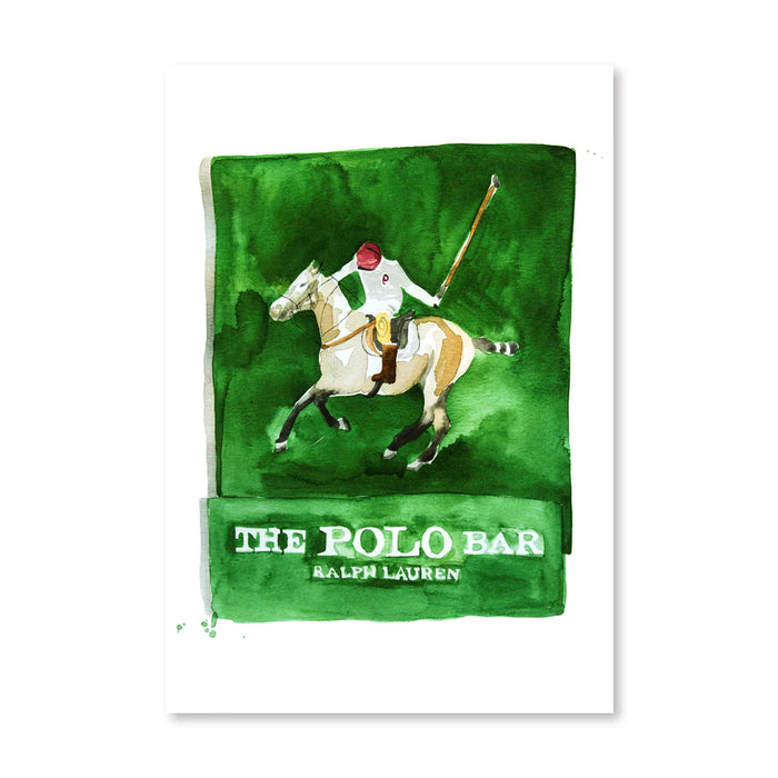 polo bar matchbook watercolor print | 9"x12" *print only*
