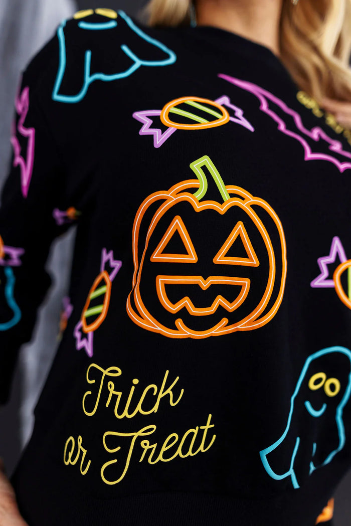 neon nights trick or treat sweatshirt