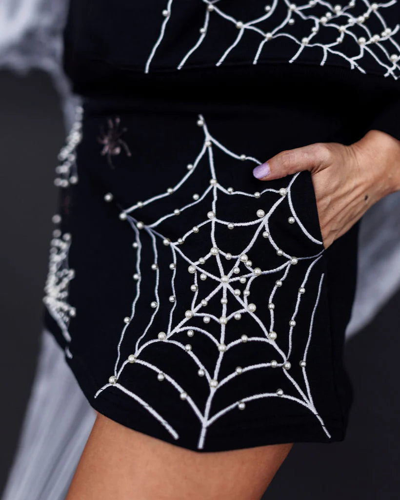pearl webs spider skort