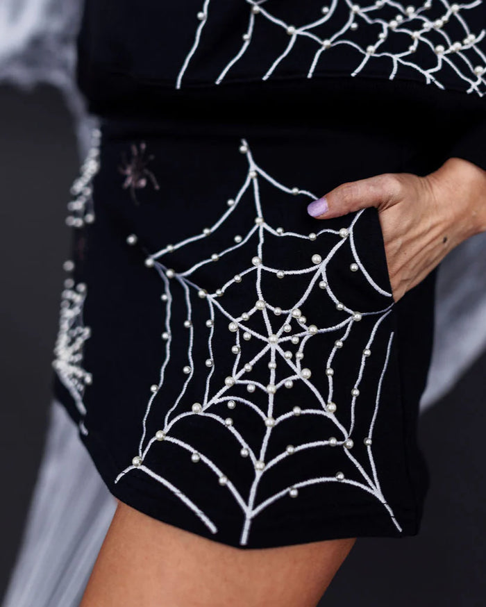 pearl webs spider skort