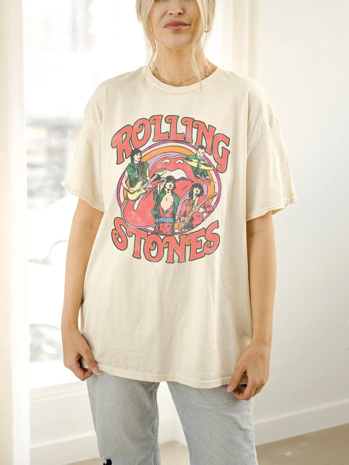 off-white rolling stones vintage thrifted concert tee