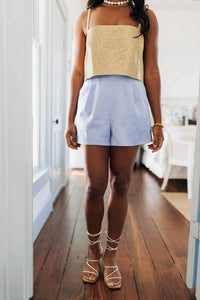 renzo high-waisted shorts | blue