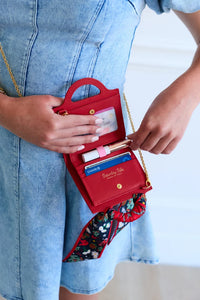 saturday silks | mini fan-fold leather crossbody wallet