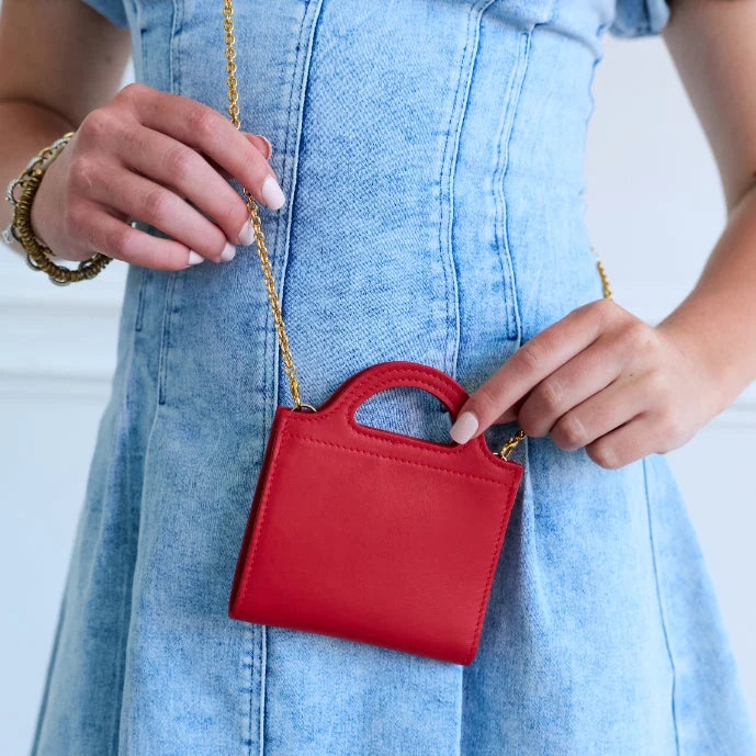 saturday silks | mini fan-fold leather crossbody wallet