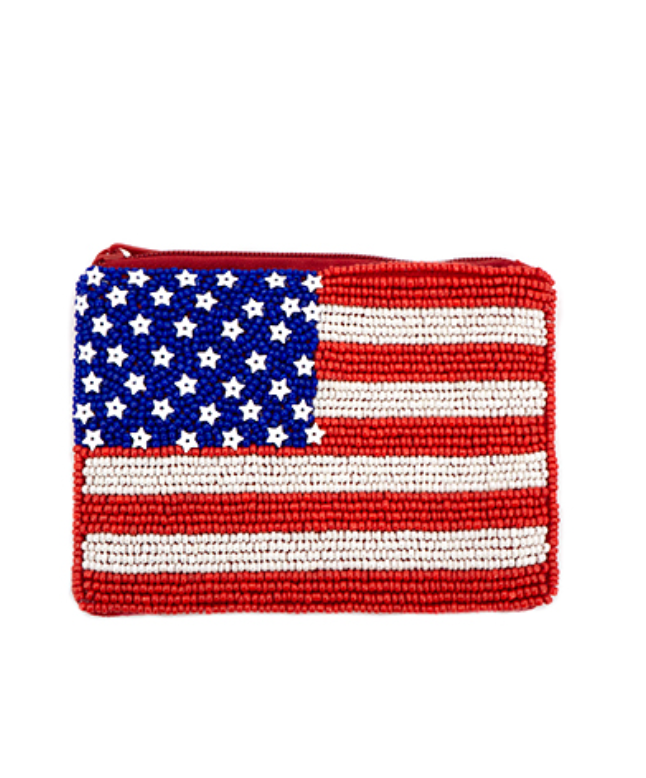 usa beaded coin pouch