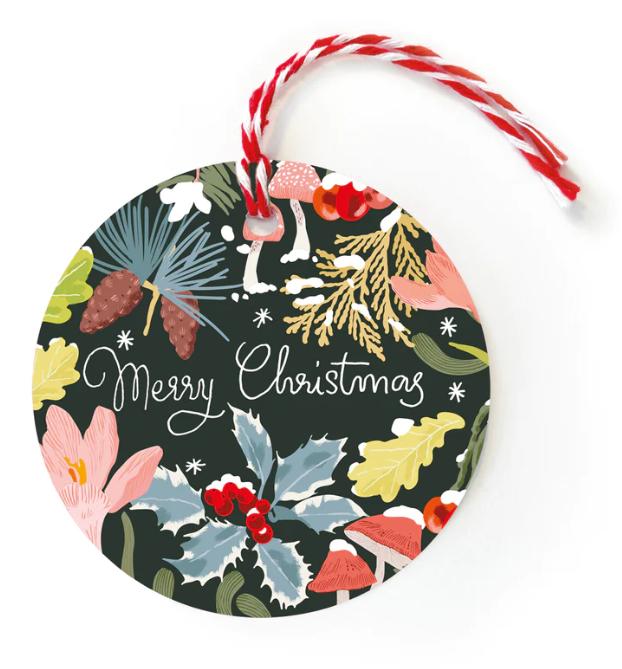 winter floral gift tags