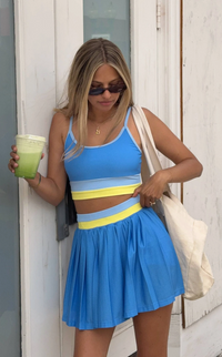 irina skort | marina blue colorblock