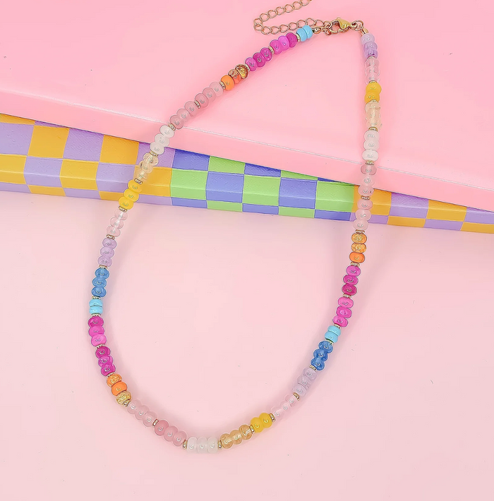 rainbow sugar gemstone necklace