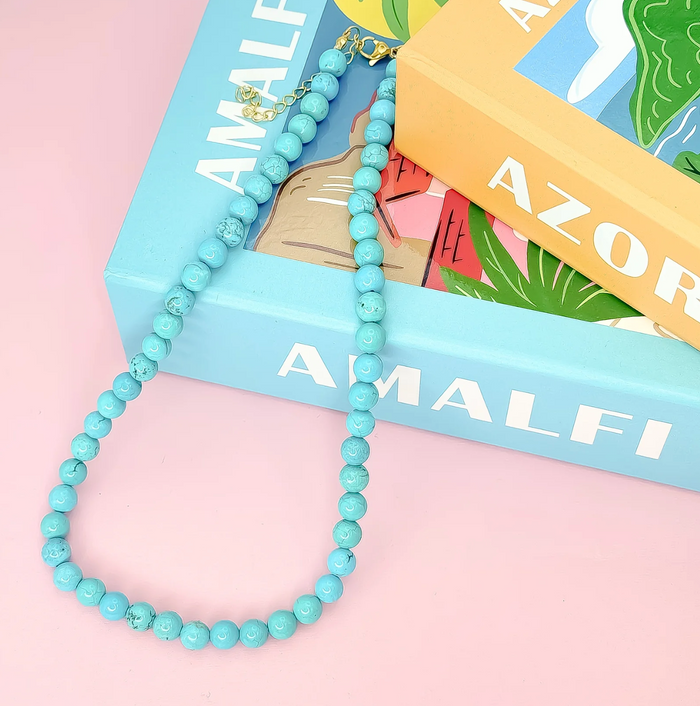 blue mood gemstone necklace