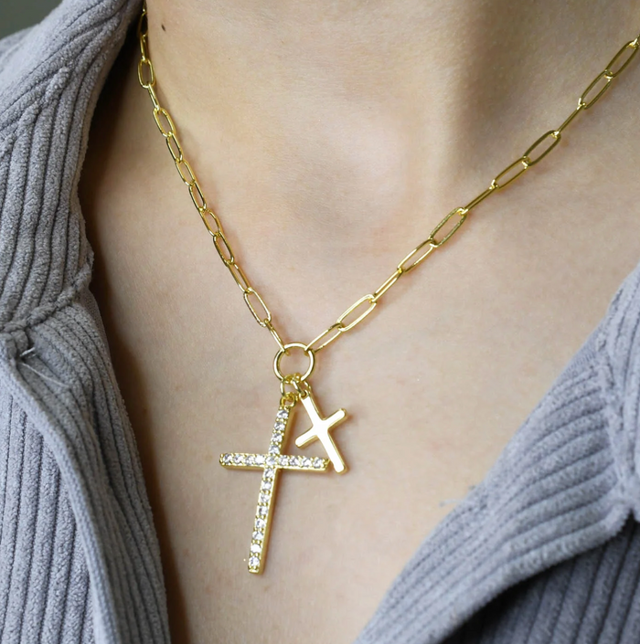 double cross necklace