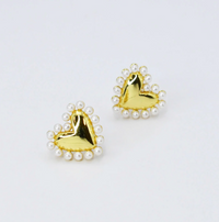 cute love gold earrings