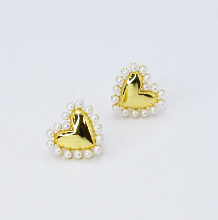 cute love gold earrings