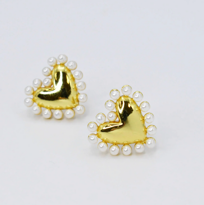 cute love gold earrings
