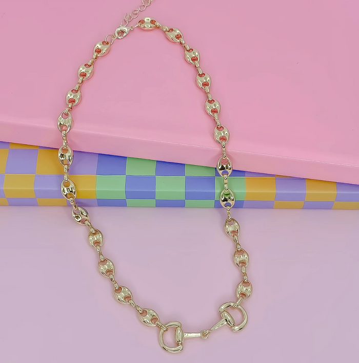 saddle luxe link necklace