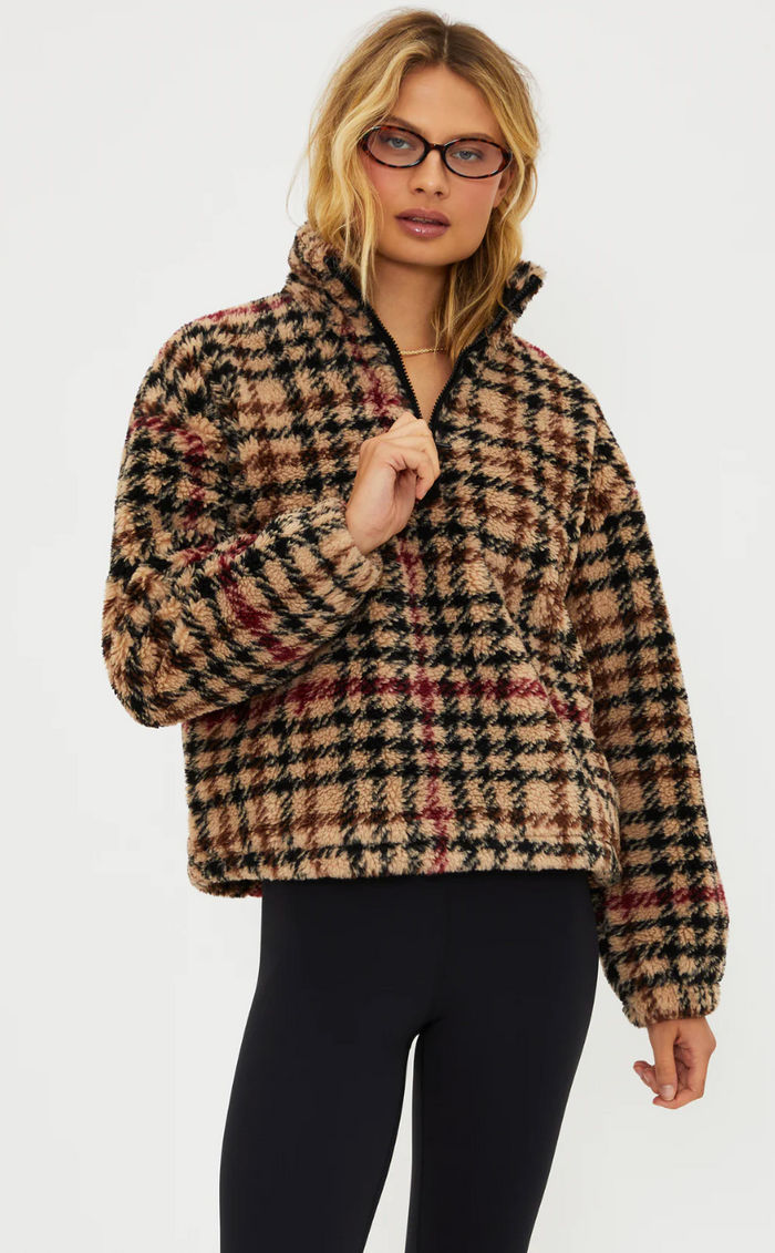 leona sherpa midnight houndstooth