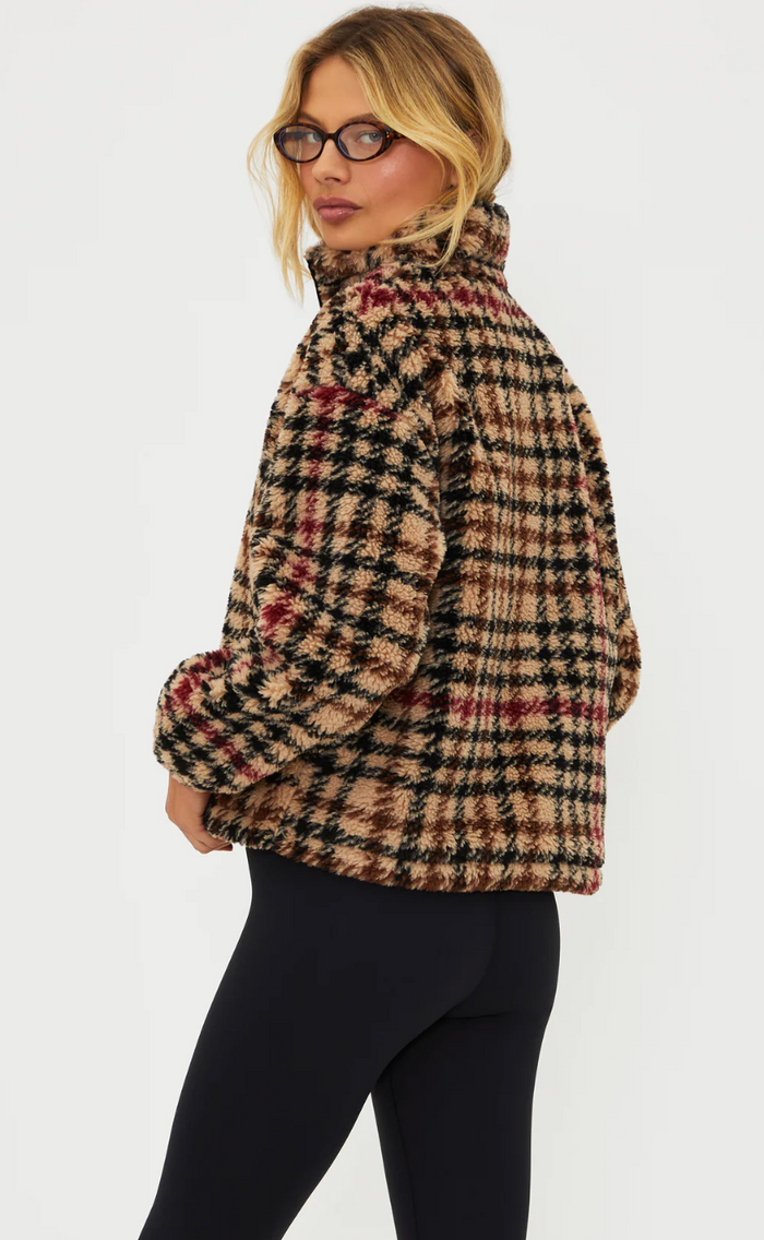 leona sherpa midnight houndstooth