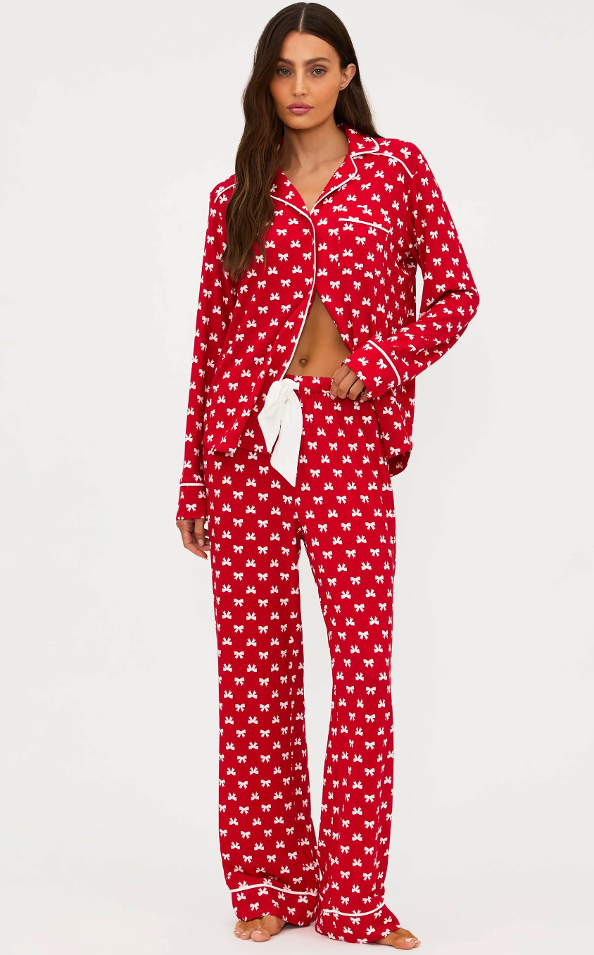 peppermint bows sleep set