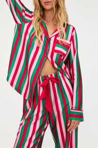 ruby stripe satin sleep set