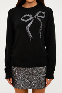 jolene black bow knit sweater