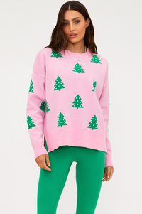 callie pink christmas sweater