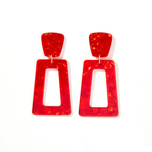 kennedy pearlizezd red statement earrings