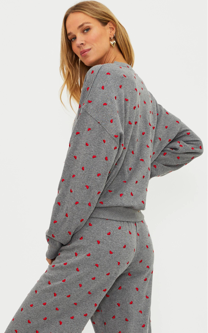 devyn sweatshirt | red love hearts