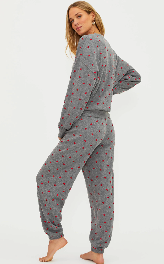 nash sweatpant | red love hearts