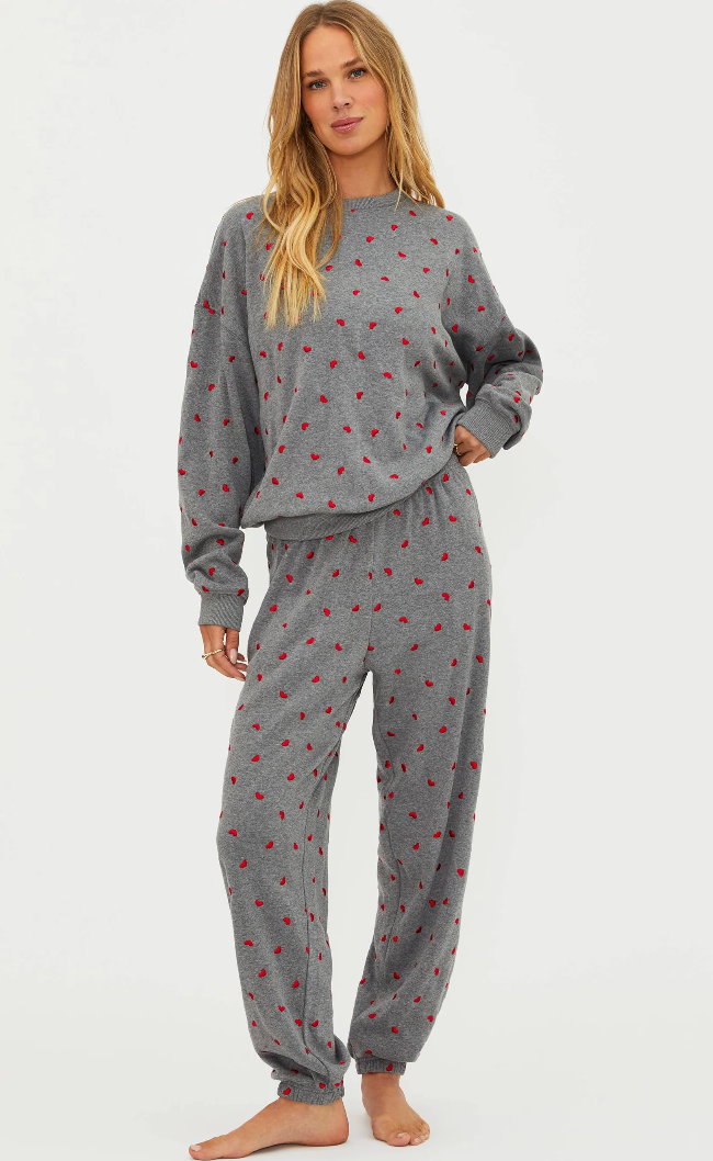 nash sweatpant | red love hearts