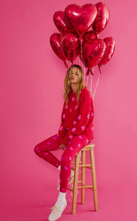 callie sweater | royal red hearts