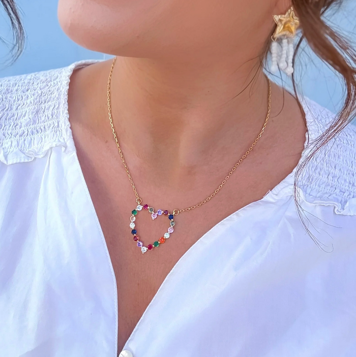 sparkle heart necklace