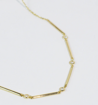 sleek crystal bar necklace