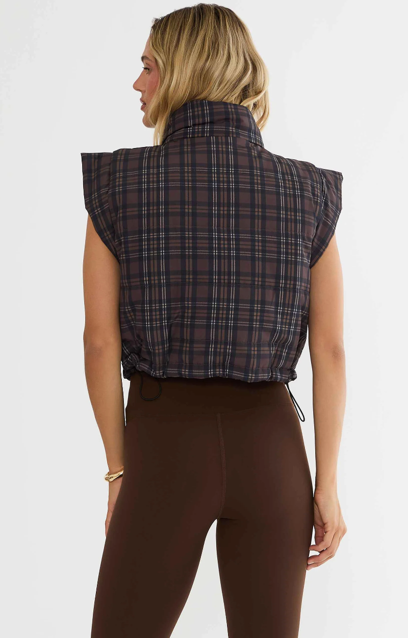 canyon puffer chocolate plaid | BEACHRIOT