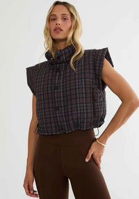canyon puffer chocolate plaid | BEACHRIOT