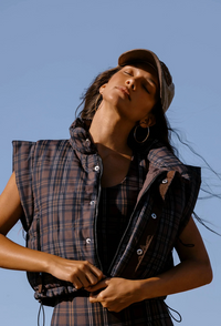canyon puffer chocolate plaid | BEACHRIOT