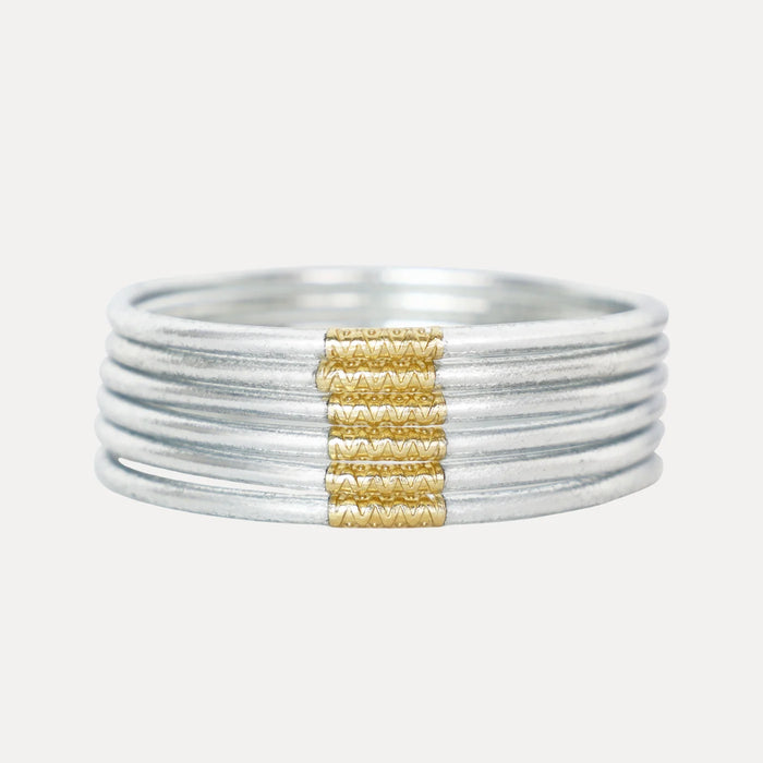 BuDhaGirl | silver lumine all weather bangles | set of 6