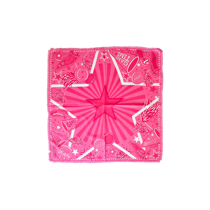 think pink fringed spirit scarf
