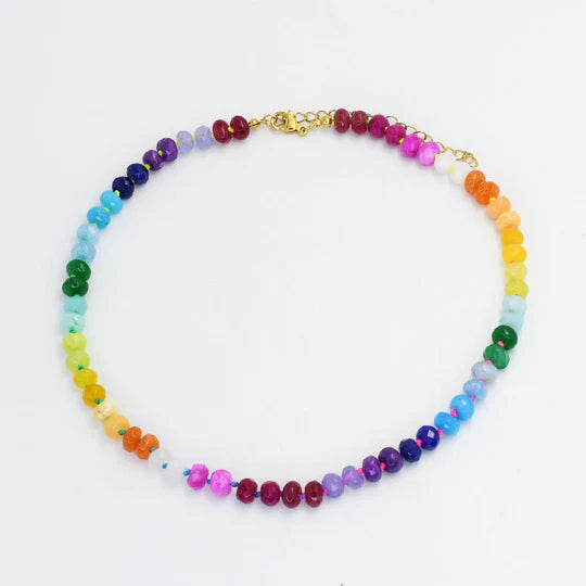 sunrise gemstone beaded necklace | CHARM BAR