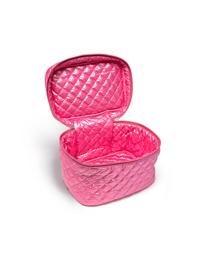 pink quilted cosmetic case