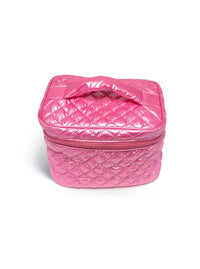 pink quilted cosmetic case