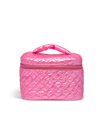 pink quilted cosmetic case