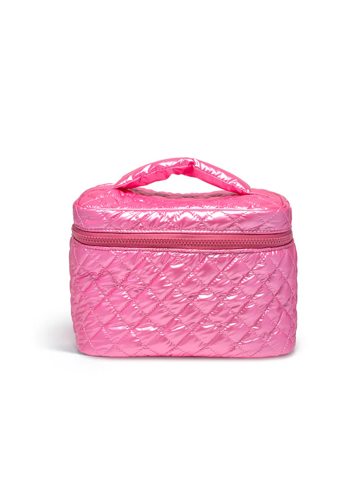 pink quilted cosmetic case